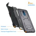 thumbnail image 3 of for 6.2" LG Stylo 5 Combo 360 Degree Rotatable Kickstand Built in Screen Protector Dual Layer Rugged Hard Back Cover Shockproof Resistant Belt Clip Heavy Duty Armor Impact Bumper Phone Case [Black], 3 of 4