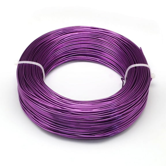 Round Aluminum Wire Bendable Metal Craft Wire for DIY Jewelry Craft Making Dark Violet 10 Gauge 2.5mm 35m/500g(114.8 Feet/500g)