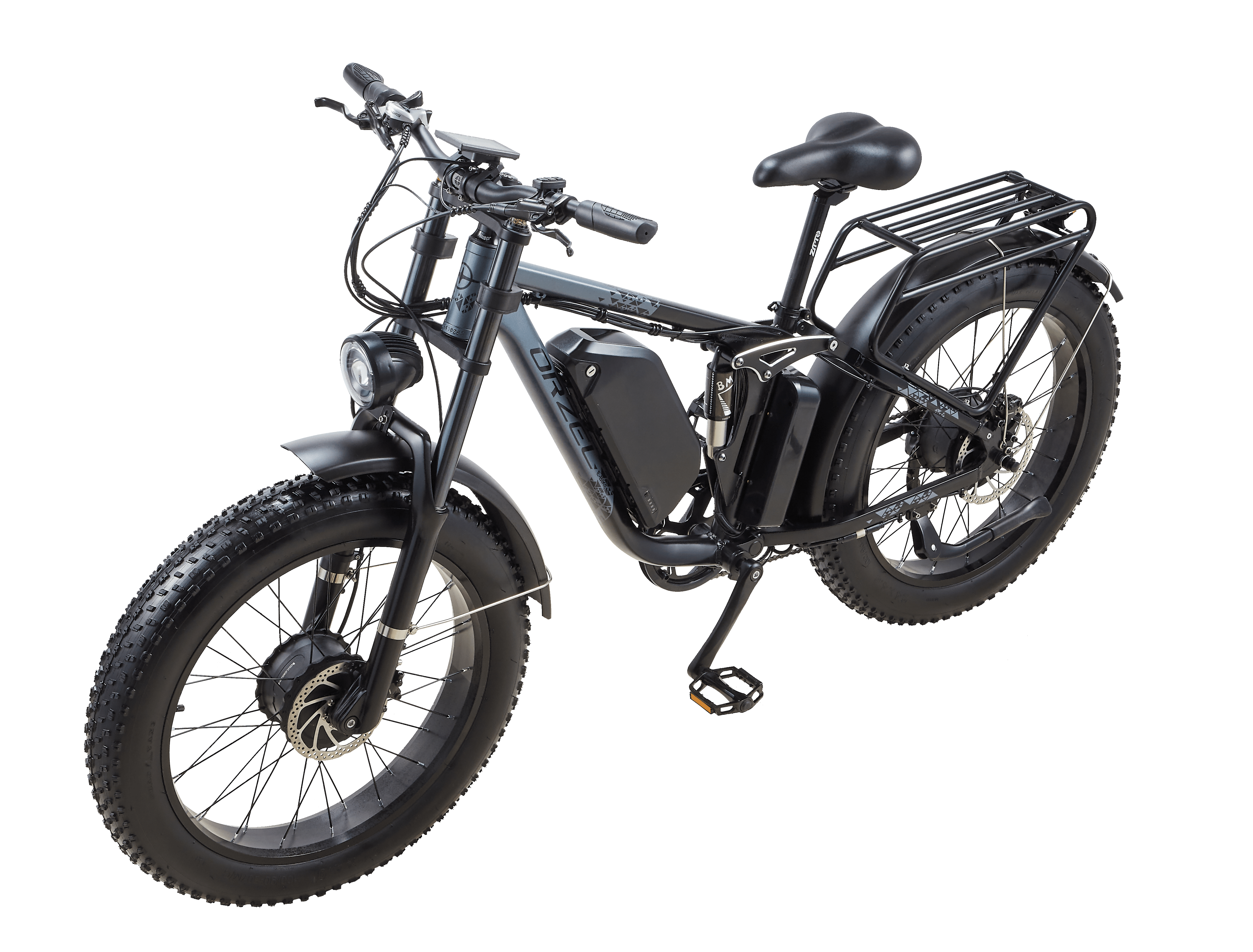 Electric Mountain Bike for Adults, 2000W Motor, 48V 25Ah Battery, 100 Miles Range, 24" Fat Tire All Terrain E Bike，Silver