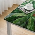 thumbnail image 4 of COMIO Square Fitted Tablecloth Tropical Leaves Dense Jungle Palm Tree Branch Rainforest Green Decorative White, 4 of 7