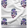 thumbnail image 1 of Soimoi Poly Georgette Fabric Leaves & Floral Block Print Sewing Fabric Yard 52 Inch Wide, 1 of 3