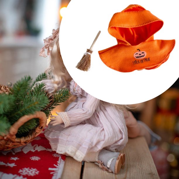 Ropa para muñecas de 17 cm, bonitos disfraces para muñecas, moda, hechos a mano, capa para muñecas, ropa para muñecas para niñas pequeñas, regalo para naranja