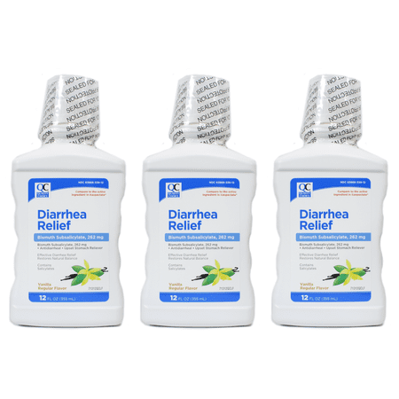 3 Pack Quality Choice Diarrheal Relief Vanilla Regular Flavor 12oz Each