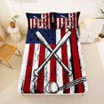 thumbnail image 5 of Manfei Boys Baseball Queen Sheets,Grunge American Flag Queen Sheet Sets,Sports Theme Decor,4pcs,1 Flat Sheet, 1 Fitted Sheet and 2 Pillowcases, 5 of 6