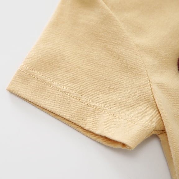 Vedolay Summer Romper Girls' Printed Knit Romper with Elastic Waistband,Khaki 9-12 Months