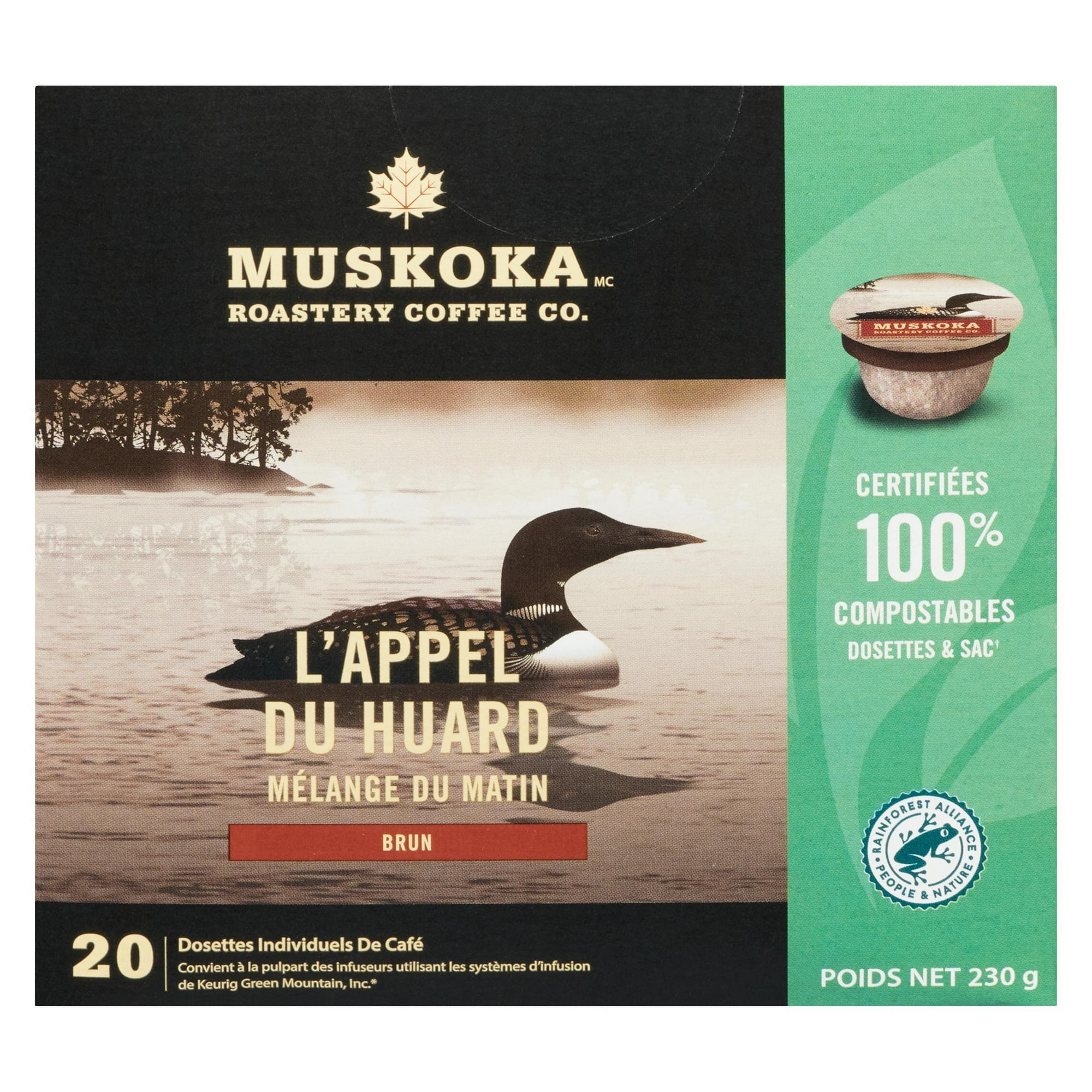 Muskoka Roastery Coffee Co. Loon Call Breakfast Blend Medium Single Serve Coffee PODS