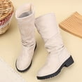 thumbnail image 6 of DxhmoneyHX Girls Knee High Faux Suede Boots 4-15 Years Pull On Tall Riding Boot Fashion Fall Winter Dress Boot with Low Heel, 6 of 7