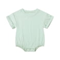 thumbnail image 1 of tarylea Baby Clothes for Toddler Girls Boys Short Sleeve Stretch Rompers Solid Color Button Jumpsuits Casual Loose Comfy Summer Basic Outfits for 3-24 Months, 1 of 8