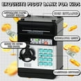 thumbnail image 6 of Piggy Bank for Kids Girls Boys, Large Electronic Money Saving Box with Password Protection, Automatic Paper Money Scroll - Black, 6 of 8