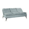 thumbnail image 6 of Sealy Santa Cruz Futon Sofa Convertible in Teal with Chrome Metal Legs, 6 of 16