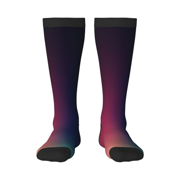 KLL retro blue orange red teal dark Print Cool Socks Men's Women's Crew Socks Funny Crazy Novelty Stockings