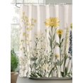 thumbnail image 2 of Shower Curtains Watercolor Flowers Leaf Bath Curtain Yellow Wildflowers Plant Waterproof Bathroom Shower Curtain Set with Hooks Decoration 36 x 72 Inches, 2 of 7
