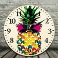 thumbnail image 2 of YILUYINQING Pineapple Sunglasses Summer Wooden Wall Clock Decor for Living Rooms and Kitchens, Easy-to-Read 10-Inch Clock with Hooks for Indoor/Outdoor Use 10x10in, 2 of 8