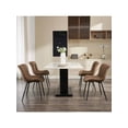 thumbnail image 1 of Qinaqin Set de 2 Upholstered Mid Century Moderno Armless cm Profundidadining Chairs Cuero Sintético Back y Metálico Legs Adecuado para Sala Dormitorio o, 1 of 6