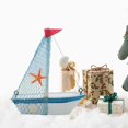 thumbnail image 4 of Wooden Sailboat Ornament Mediterranean Style Sailboat Model Wooden Craft Home Table Decoration, 4 of 6