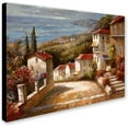 thumbnail image 1 of Pueblo Costero Mediterráneo con Casas de Techo Rojo y Vista al Mar, Pintura al Óleo Clásica, Cuadro en Lienzo para Salón y Comedor, 1 of 6