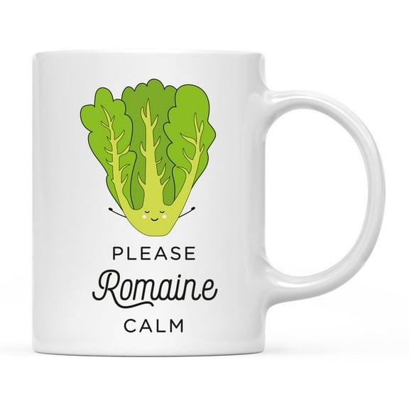 Koyal Wholesale Funny Food Pun 11oz. Ceramic Coffee Tea Mug, Romaine Lettuce