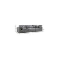 thumbnail image 3 of Meridian Furniture Serene Grey Linen Textured Fabric Deluxe Comfort Modular Sofa, 3 of 8
