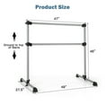 thumbnail image 2 of Gymax 4FT Portable Double Freestanding Ballet Barre Dancing Stretching Silver, 2 of 10