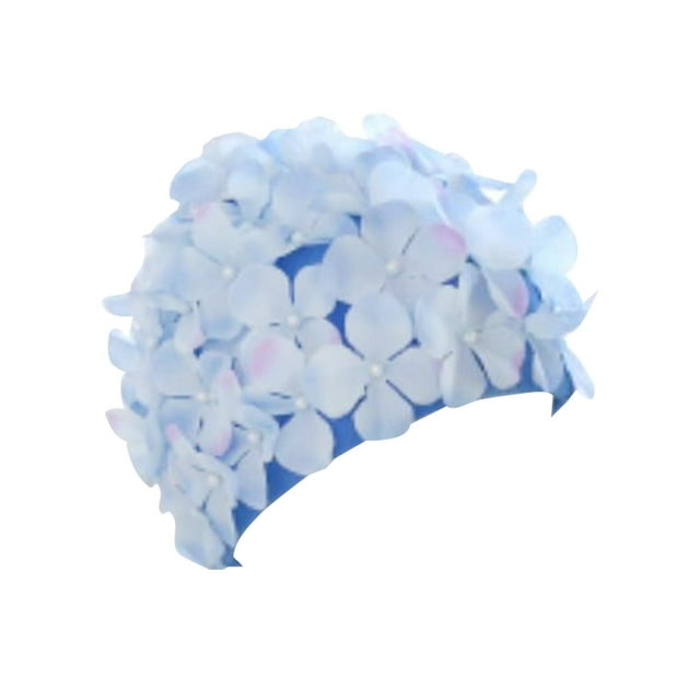 Gorro de natación Sunnimix Elegante Suave Portátil Ligero Tridimensional Azul