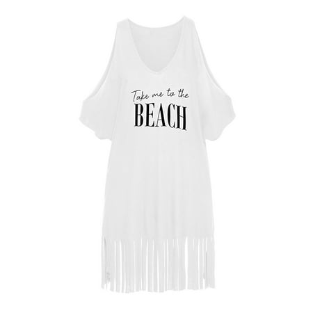 Blue Island Take Me to The Beach Cold Shoulder T Shirt Blue Island Take Me to The Beach Cold Shoulder T Shirt