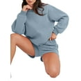 thumbnail image 6 of Franhais Women Workout Outfits Set Solid Color Pullover Sweatshirt and Running Shorts with Pockets Yoga Activewear Tracksuits, 6 of 9