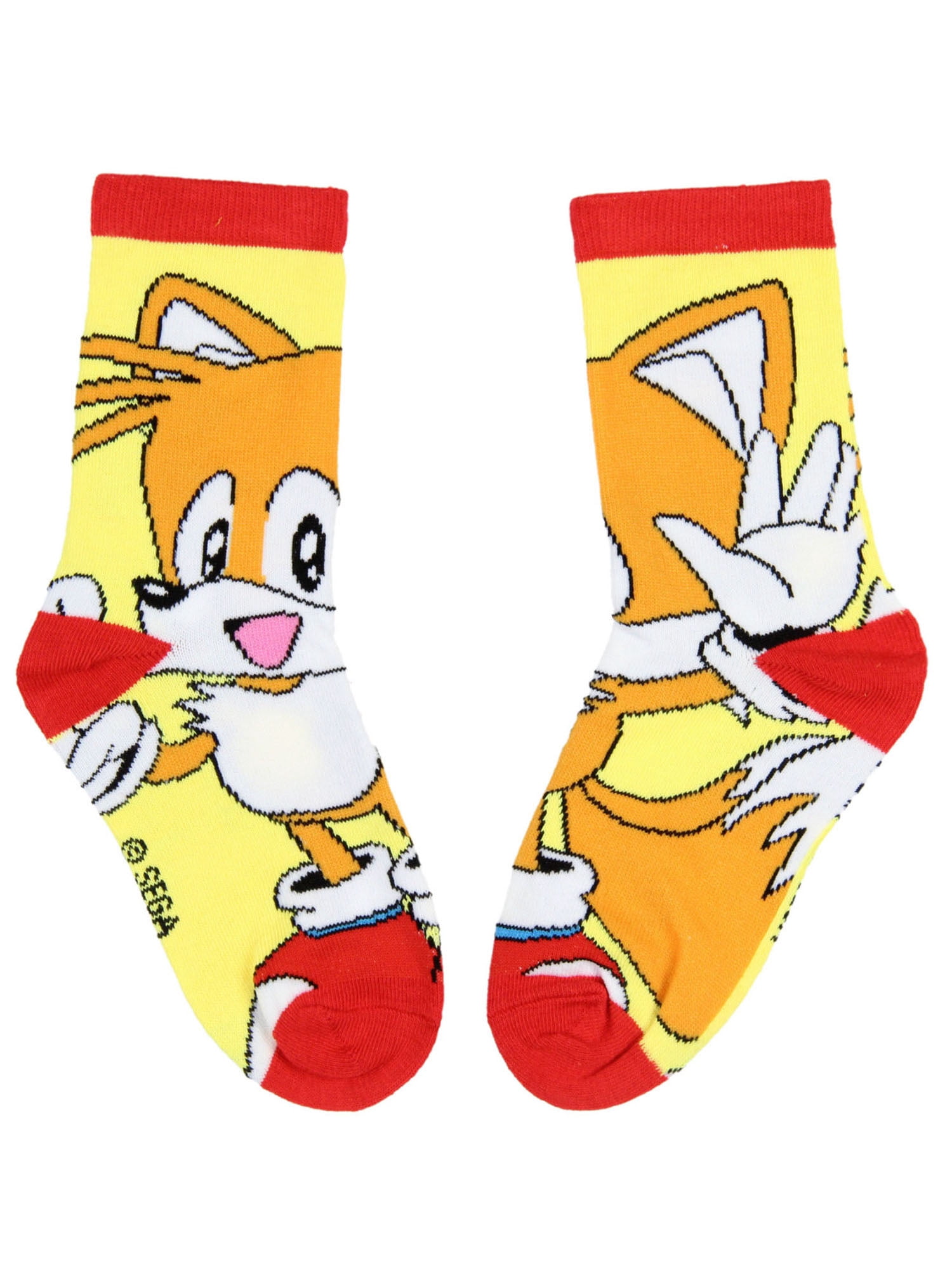 Sega Sonic The Hedgehog Boys' Socks Tails And Sonic Character 2 Pairs Athletic Crew Socks