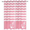 thumbnail image 4 of Outdoor Curtains for Patio Waterproof Nautical Anchor Indoor/Outdoor Curtain Tiebacks Geometric Pink Stripes Privacy Curtain Sun Block Grommet Drapes for Pergolas Gazebo Porch 2 Panel 54x108 Inch, 4 of 9