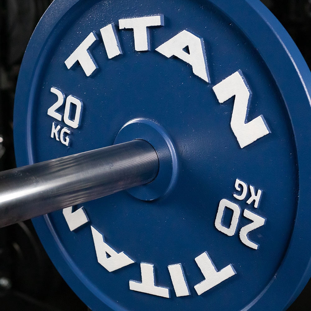 Titan Fitness 20 KG Olympic Calibrated Steel Powerlifting Plate, Machine Precision Steel Discs, Sold Individually