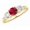 Ruby, variant on 1-6 Carat Round 14K Yellow Gold LAB GROWN Gemstone 3 Stone and Channel Set LAB GROWN Diamond Engagement Ring (AAAA Heirloom Quality) Emerald 1 Carat Size: 7.5