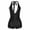 C-Black102, variant on Rompers For Women PU Leather Deep V Neck Halter Stretchy Shiny Sexy Tight Onesie Sleeveless Low Cut Nightclub Wear Stylish One-Pieces