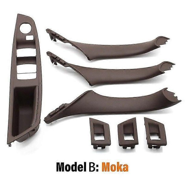 Cubierta de manija de puerta interior de coche, color beige y negro, de carbono, para BMW Serie 5 F10 F11 F18 2009-2017, volante a la izquierda, s202412246378