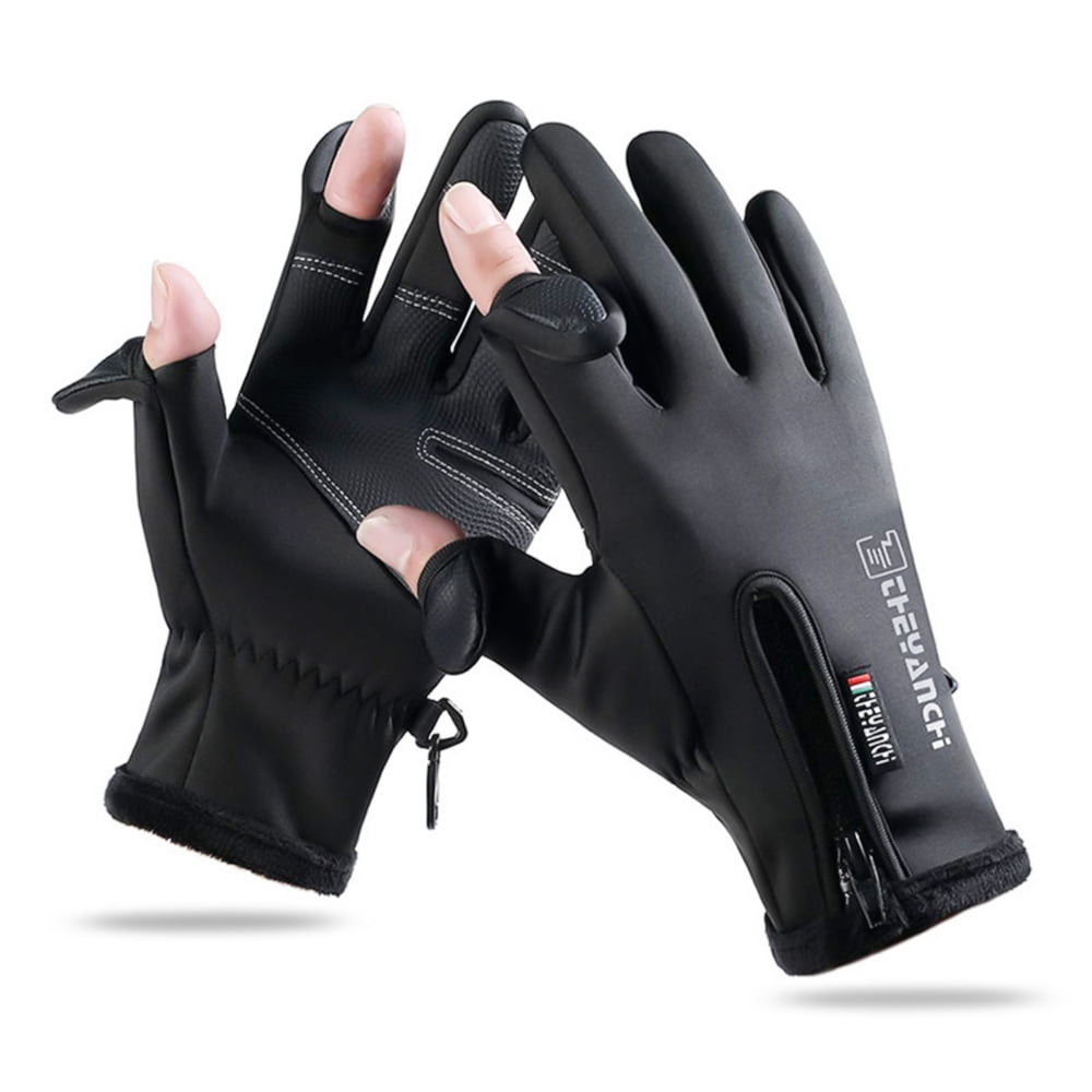 Waterproof Cold Weather Gloves Thumb and Index Finger Caps Fishing Gloves