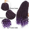 thumbnail image 4 of Benehair Goddess Locs Crochet Braids Boho Style Faux Locs Hair Extensions with Curly Ends Pre Looped Locs Synthetic for Women 16" Dark Black&Purple, 4 of 9