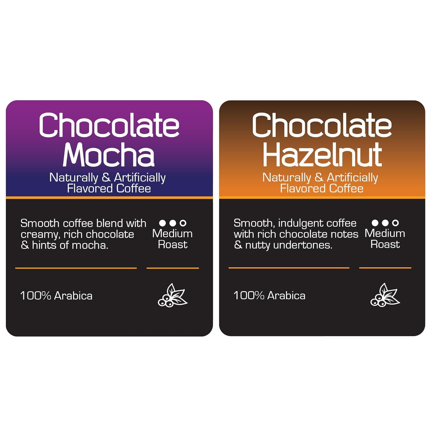Roast Ridge Single Serve Coffee Pods for Keurig K-Cup Brewers, Variety Pack, Medium Roast, 100 Count (50 Chocolate Mocha, 50 Chocolate Hazelnut)