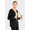 thumbnail image 3 of DailyWear Women's Long Sleeve Thin Cotton Full Zip Up Hoodie Jacket, Black, Active/Casual, XLarge, 3 of 4