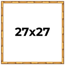27x27 Frame Gold Bamboo Solid Wood Picture Frame | 1 Inch Moulding Width | Interior Frame Depth