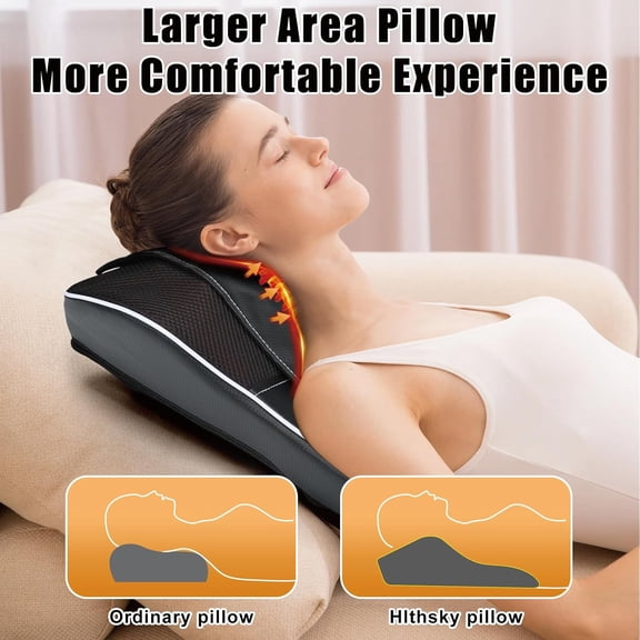 Shiatsu Neck and Back Massager with Heat,Neck Massager for Pain Relief deep Tissue,3D Kneading Massage Pillow for Back,Shoulder,Leg,Gifts for Mom,Dad,Women (Black)