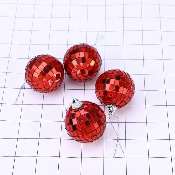 GOOHOCHY  Mirror Ball Indoor Disco Decor Parties Ornament Decorations Red