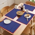 thumbnail image 5 of Independence Day Placemats Set of 8, America Pentagram Blue Texture Non-Slip Place Mats Washable Table Mats for Kitchen Dining Table Decorations Indoor/Outdoor, 5 of 9