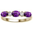 thumbnail image 2 of Tommaso Design� Genuine Amethyst three stone oval band, 2 of 9