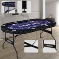 thumbnail image 6 of RayChee 71in Folding Poker Table Sturdy Structure with Comfortable Armrests & Cup Holders Portable Casino Gaming Table for 8 Players, 6 of 7
