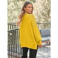 thumbnail image 2 of ORUYROP Women's Crewneck Batwing Long Sleeve Sweater 2023 Fall Oversized Ribbed Knit Side Slit Pullover Top, 2 of 7