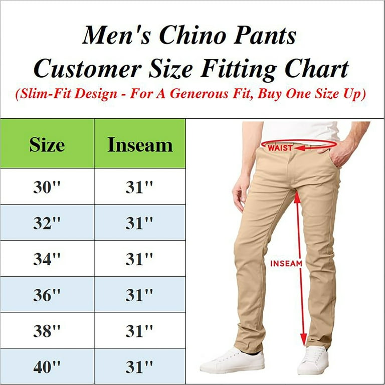 Men's Heavyweight Fleece-Lined Stretch Chino Uniform Work Pants (31” Inseam)  