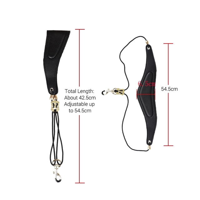 Lanyard Saxophone PU Leather Shoulder Strap Soft Neck Strap Padded for Sax
