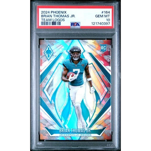 Graded 2024 Panini Phoenix Brian Thomas Jr #164 /299 Team Logos Rookie RC Football Card PSA 10 Gem Mint