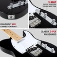 thumbnail image 4 of 39" Electric Guitar TL Series, Full-Size Paulownia  , 3-Ply Pickguard, C-Shape ,  Bridge, Quality Gear Tuners, 3-Way  & Volume/Tone Controls, 2 Picks Included, Black, 4 of 6