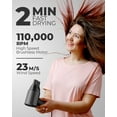 thumbnail image 6 of Ionic Blow Dryer, 110,000 RPM Hair Dryer for Fast Drying, Negative Ion Technology for Frizz Control & Shiny Hair, Quiet & Compact for Home & Travel, 6 of 10