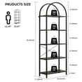 thumbnail image 2 of 5-Tier Arched Bookshelf, Industrial Style Open Bookcase with Metal Frame, Freestanding Display Shelving Unit for Living Room, Bedroom, Office Storage, 2 of 6