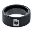 thumbnail image 2 of Tungsten Utah The Beehive State Heart Band Ring 9mm Men Women Comfort Fit Black Flat Cut Brushed Polished, 2 of 4